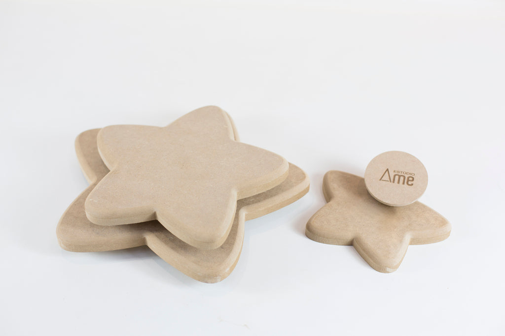 Molde para Prato de Cerâmica em Formato de Estrelas Reto 90° em MDF – Estúdio AME