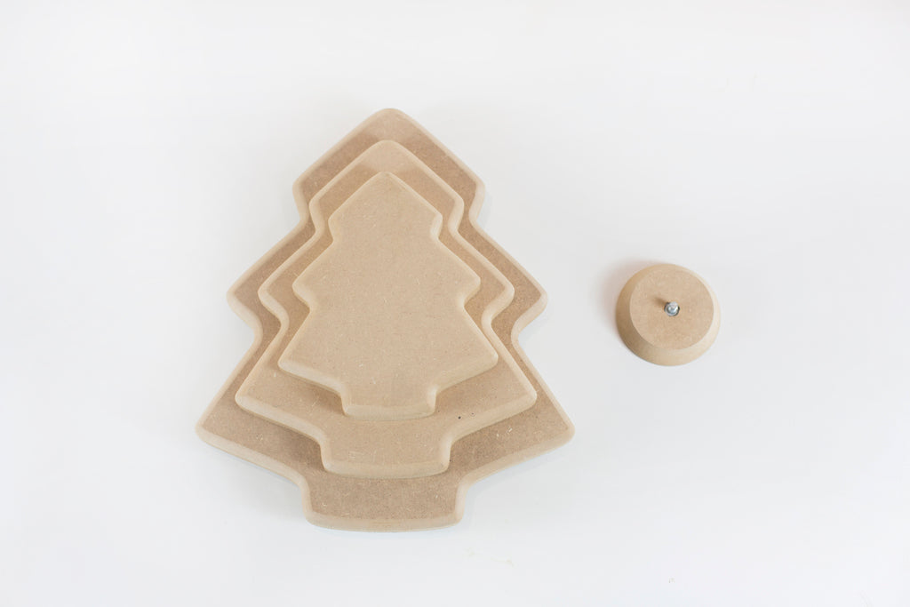 Molde para Prato de Cerâmica Formato Pinheiro (Árvore de Natal) – Reto 90° em MDF – Estúdio AME