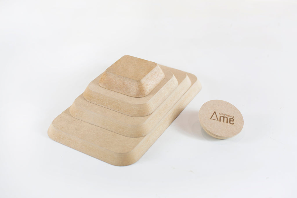 Molde para Prato de Sushi em Cerâmica – Bordas Arredondadas - Ângulo 60° em MDF – Estúdio AME