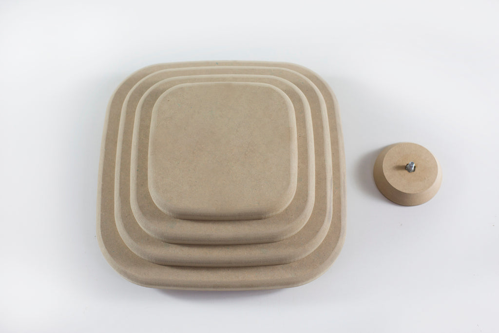 Molde para Prato de Cerâmica Quadrado Bordas Arredondadas e Reto 90° em MDF – Estúdio AME