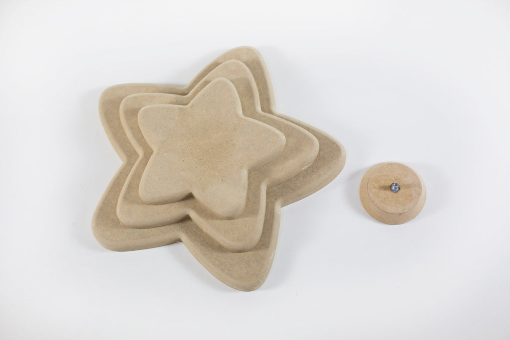 Molde para Prato de Cerâmica em Formato de Estrelas Reto 90° em MDF – Estúdio AME