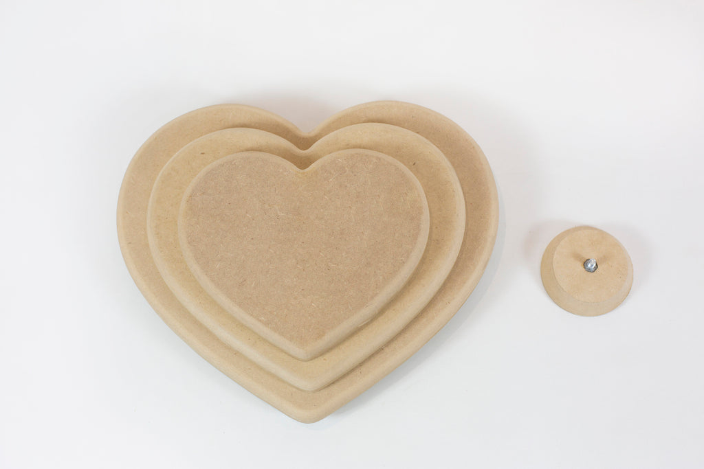 Molde para Prato de Cerâmica em Formato de Coração Reto 90° em MDF – Estúdio AME