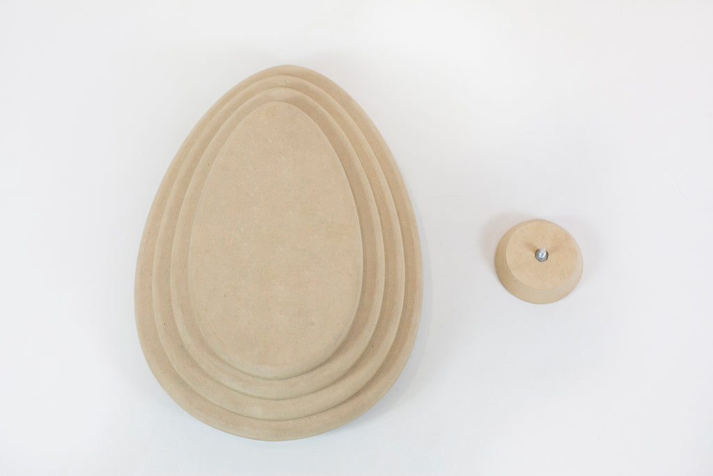 Molde para Prato de Cerâmica em Formato de Ovo de Páscoa Reto 90° em MDF – Estúdio AME