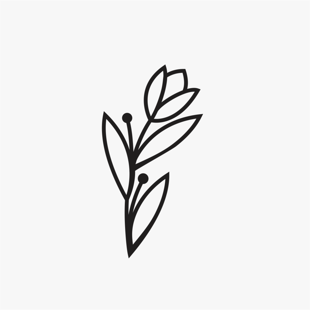 Carimbo de ramo folhas pontudas flor para cerâmica em MDF – Estúdio AME