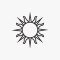Carimbo de sol místico para cerâmica em MDF – Estúdio AME