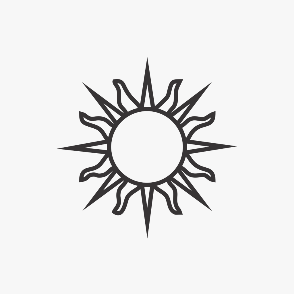 Carimbo de sol místico para cerâmica em MDF – Estúdio AME