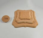 Molde para Prato de Cerâmica Quadrado – Bordas em Arabesco em MDF – Estúdio AME