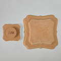 Molde para Prato de Cerâmica Quadrado – Bordas em Arabesco em MDF – Estúdio AME