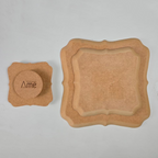 Molde para Prato de Cerâmica Quadrado – Bordas em Arabesco em MDF – Estúdio AME