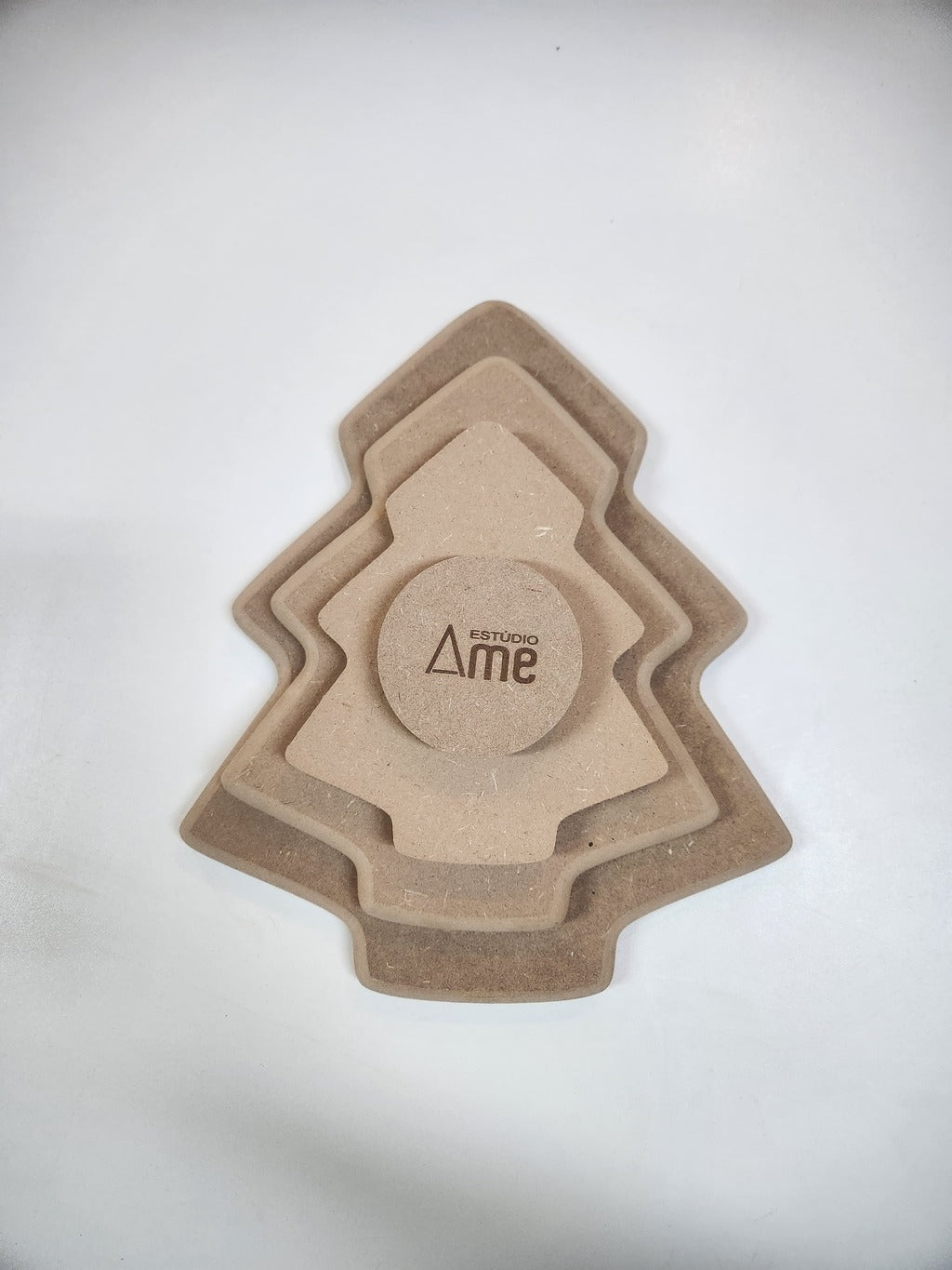 Molde para Prato de Cerâmica Formato Pinheiro (Árvore de Natal) – Reto 90° em MDF – Estúdio AME